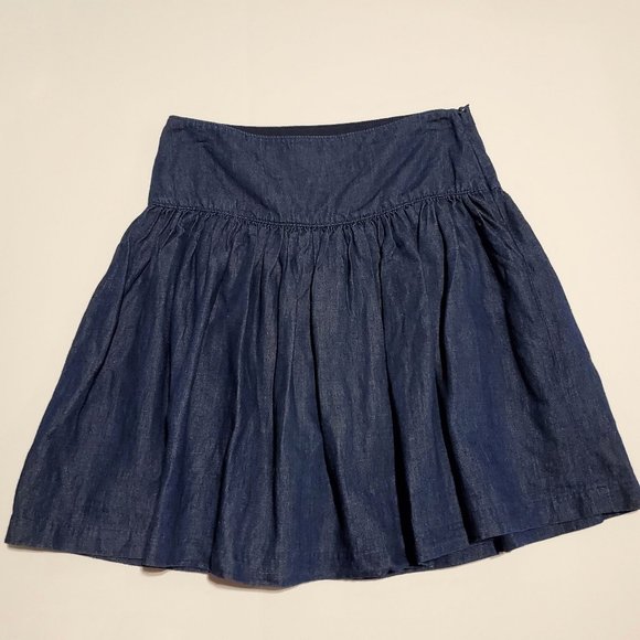 4/$20 Gap Gathered Full Drop Waist Jean Skirt - Picture 1 of 2